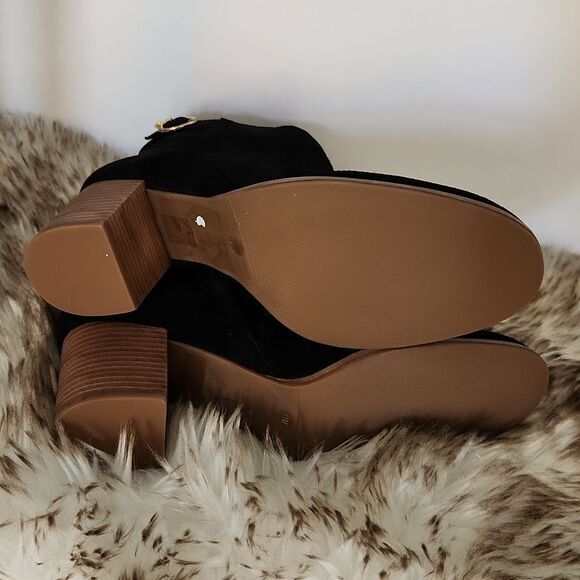 Tory Burch Sofia 65MM Suede Black Ankle Booties #50895 Women's Size 11 - Picture 4 of 10